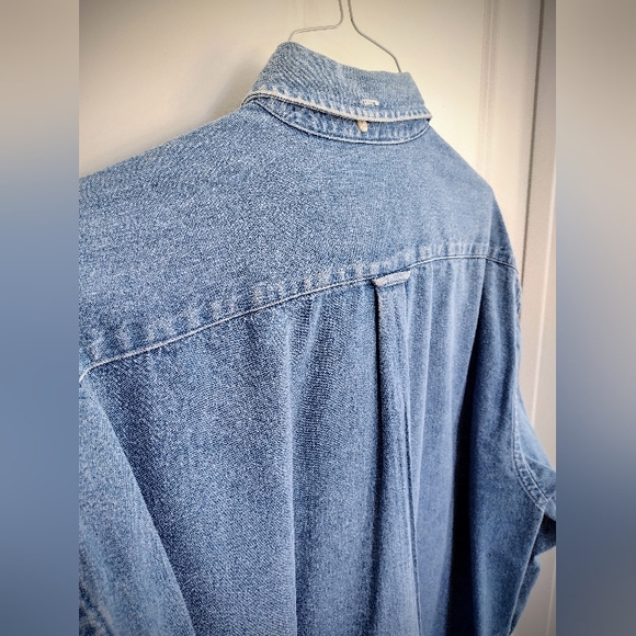 Vintage 90's Norsport Denim Shirt For Men Size Large Tall, Excellent Condition! - Picture 9 of 12